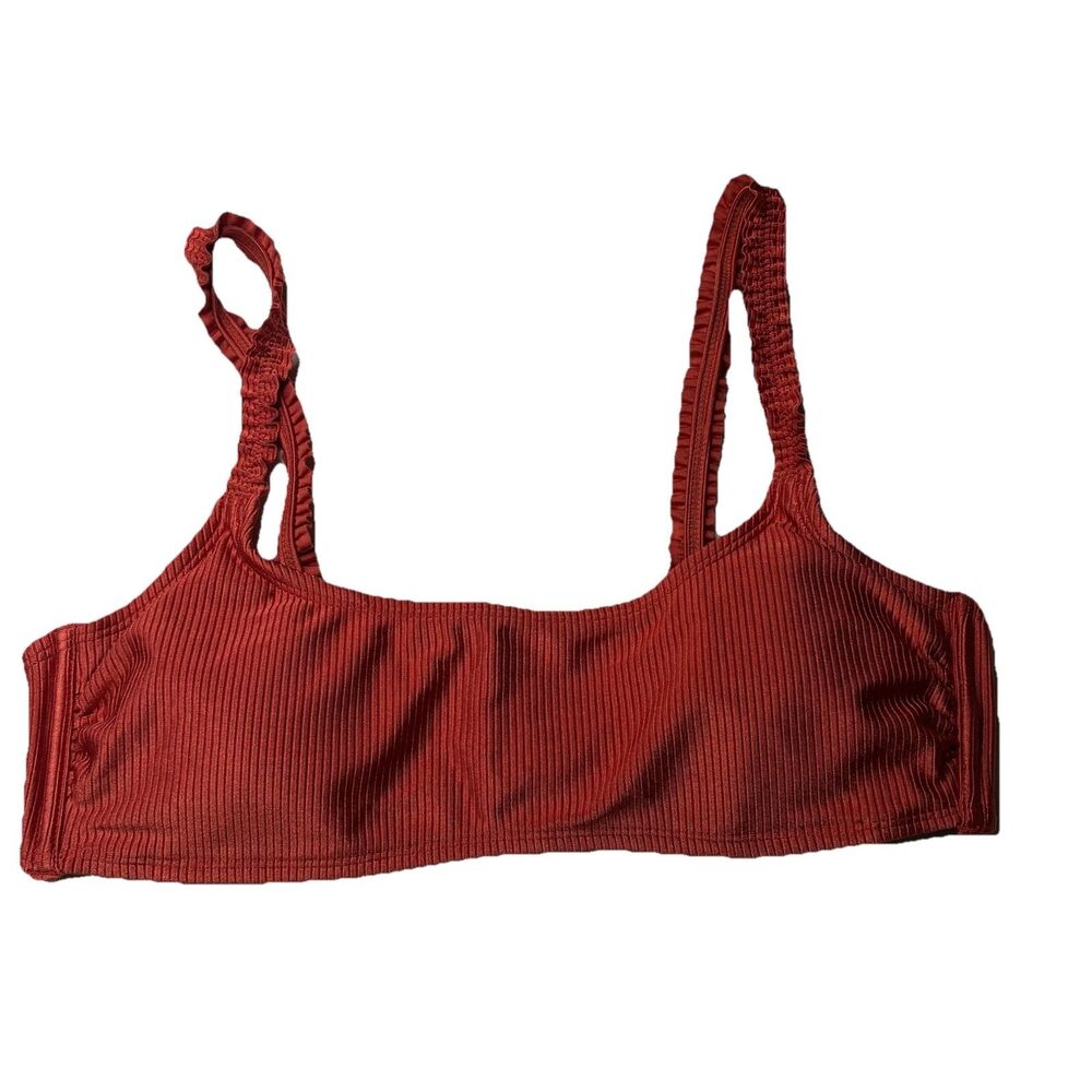 Xhilaration Target Burnt Orange Ruffle Strap Bralette Bikini Top Size XL Juniors
